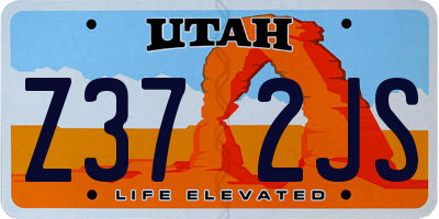 UT license plate Z372JS
