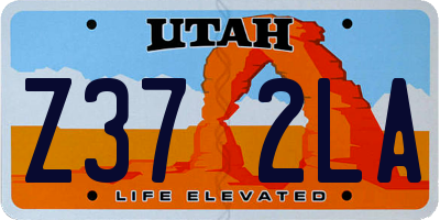 UT license plate Z372LA