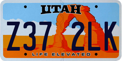 UT license plate Z372LK