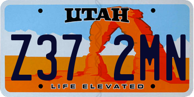 UT license plate Z372MN