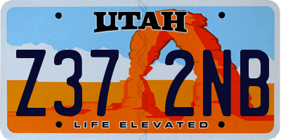 UT license plate Z372NB