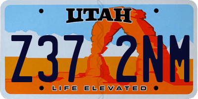 UT license plate Z372NM