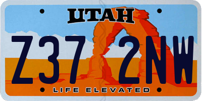 UT license plate Z372NW