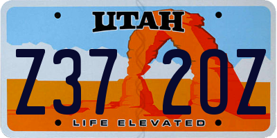 UT license plate Z372OZ
