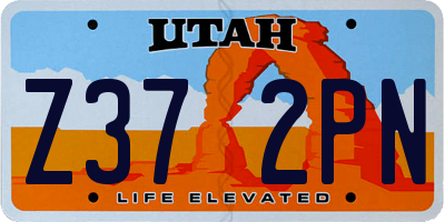 UT license plate Z372PN
