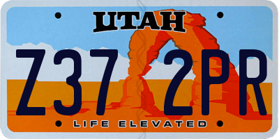 UT license plate Z372PR