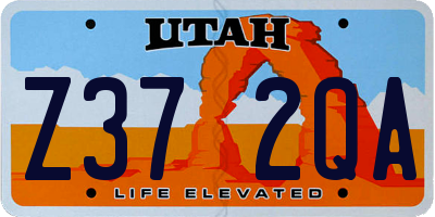 UT license plate Z372QA