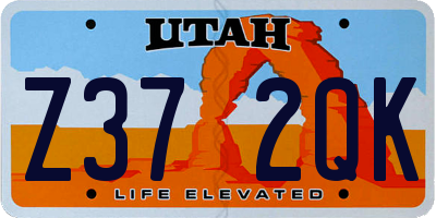 UT license plate Z372QK