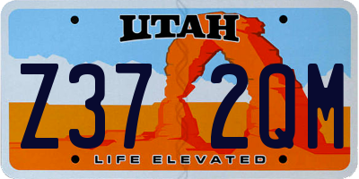 UT license plate Z372QM