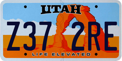 UT license plate Z372RE