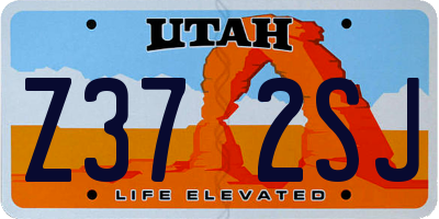 UT license plate Z372SJ
