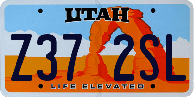 UT license plate Z372SL