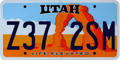 UT license plate Z372SM