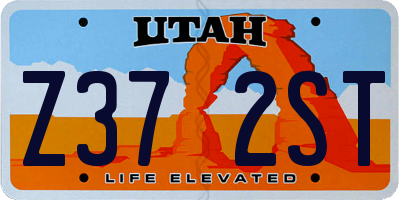 UT license plate Z372ST
