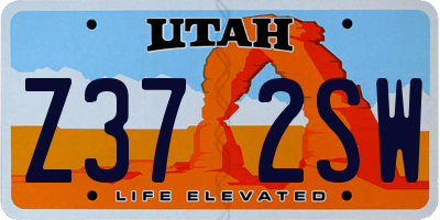 UT license plate Z372SW