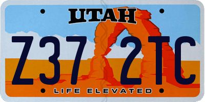 UT license plate Z372TC