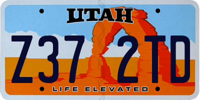 UT license plate Z372TD