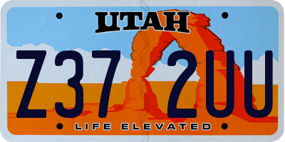UT license plate Z372UU