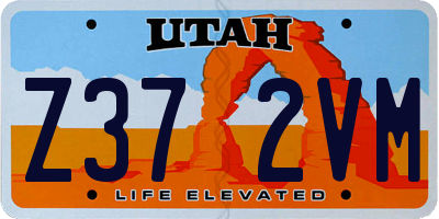 UT license plate Z372VM