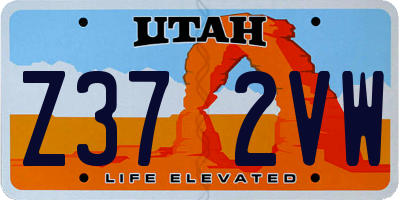 UT license plate Z372VW