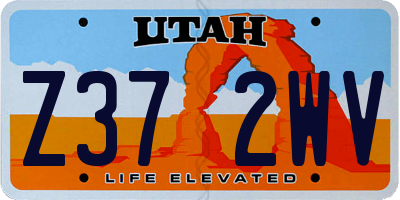 UT license plate Z372WV