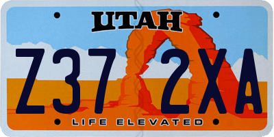 UT license plate Z372XA