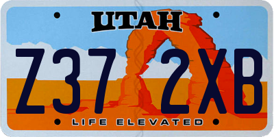 UT license plate Z372XB
