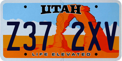 UT license plate Z372XV