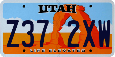 UT license plate Z372XW