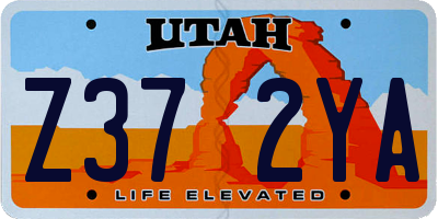 UT license plate Z372YA