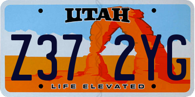 UT license plate Z372YG