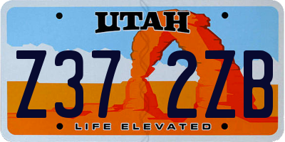 UT license plate Z372ZB
