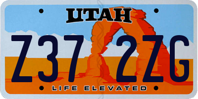 UT license plate Z372ZG