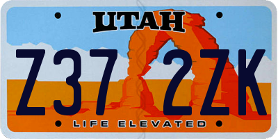 UT license plate Z372ZK