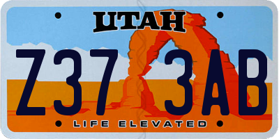 UT license plate Z373AB