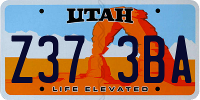 UT license plate Z373BA