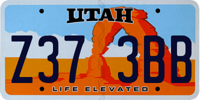 UT license plate Z373BB