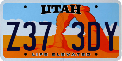 UT license plate Z373DY