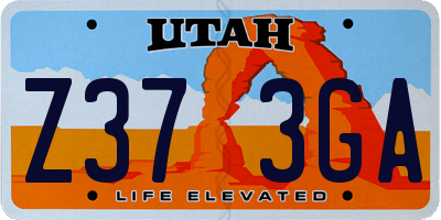 UT license plate Z373GA