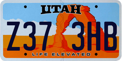 UT license plate Z373HB