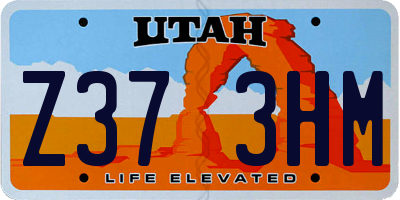 UT license plate Z373HM