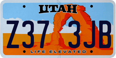 UT license plate Z373JB