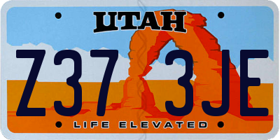 UT license plate Z373JE