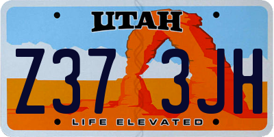UT license plate Z373JH