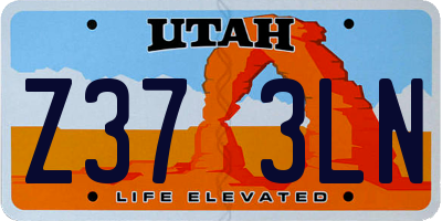 UT license plate Z373LN