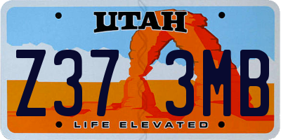 UT license plate Z373MB