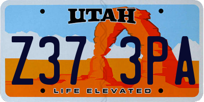 UT license plate Z373PA