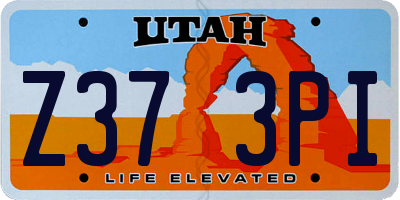 UT license plate Z373PI
