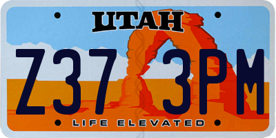 UT license plate Z373PM