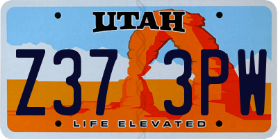 UT license plate Z373PW